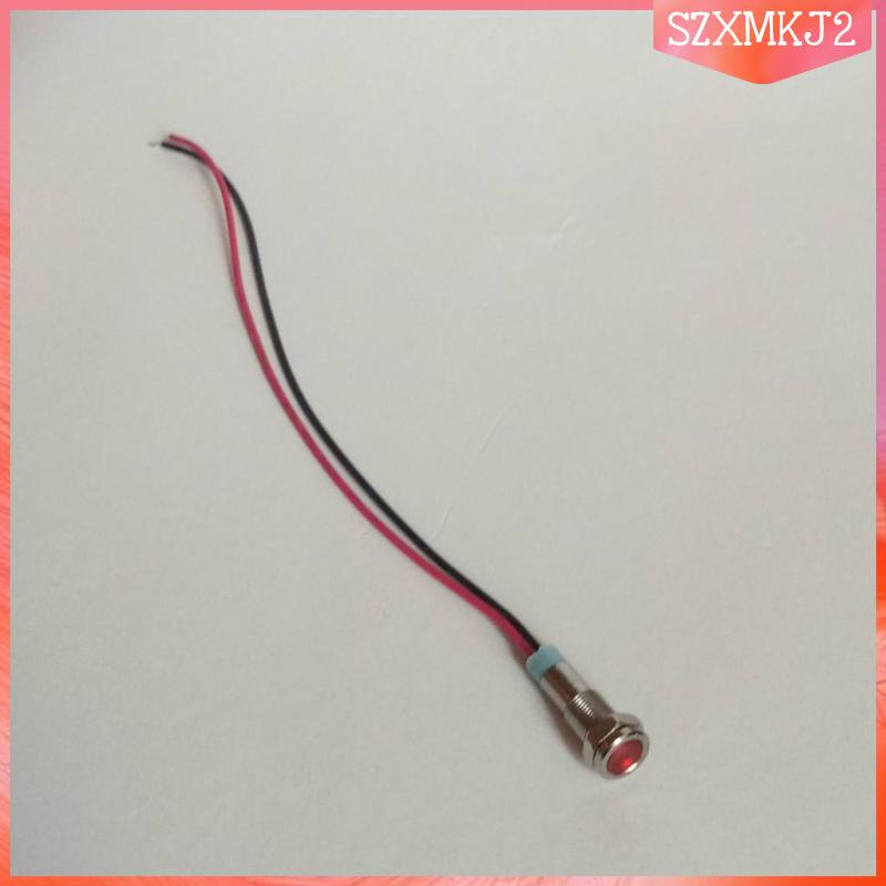 Đèn LED Cảnh Báo Ánh Sáng Đỏ 220V 6mm Bằng Kim Loại Gắn Bảng Điều Khiển Xe Hơi szxmkj2