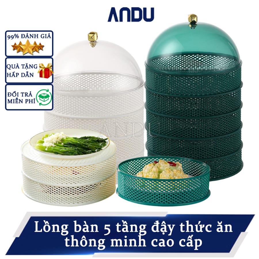 Lồng Bàn Lưới 5 Tầng Kami Bảo Vệ Thức Ăn Khỏi Côn Trùng Sử Dụng Làm Rổ Đựng