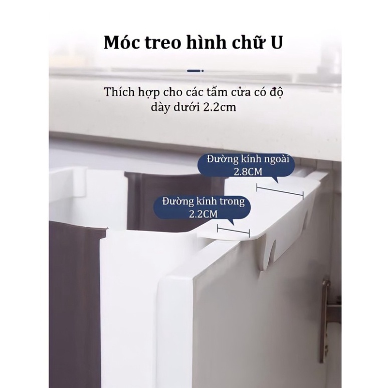 Thùng Rác Cánh Tủ Gấp Gọn Thông Minh Bằng Nhựa Dẻo Màu Nâu - Free ship