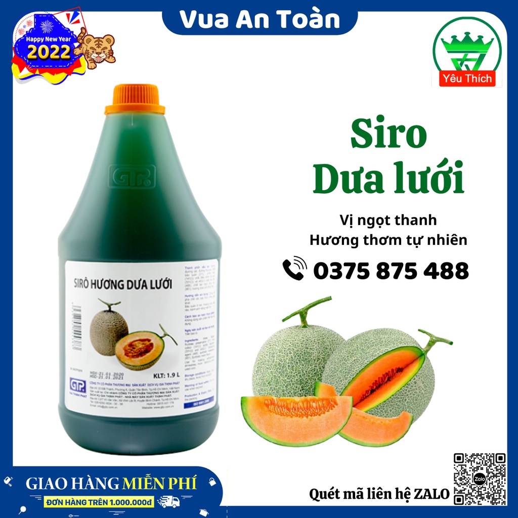 Siro Dưa Lưới GTP 2.5kg Hương Vị Đậm Đà, Vị Ngọt Tự Nhiên