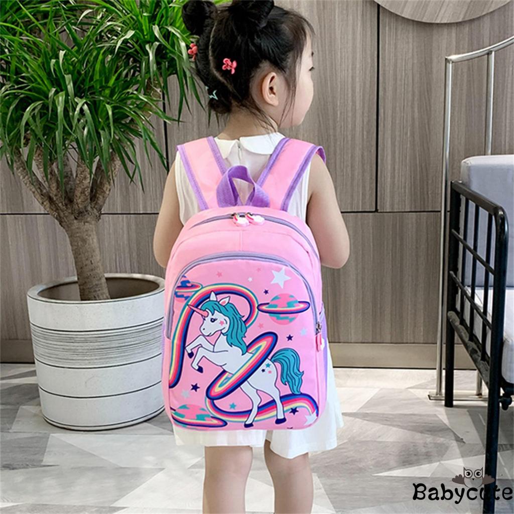 Ba Lô Đi Học Cỡ Lớn In Họa Tiết Hoạt Hình Ngựa Pony Màu Cầu Vồng Dễ Thương Cho Bé Trai Và Gái Lớp 1-3