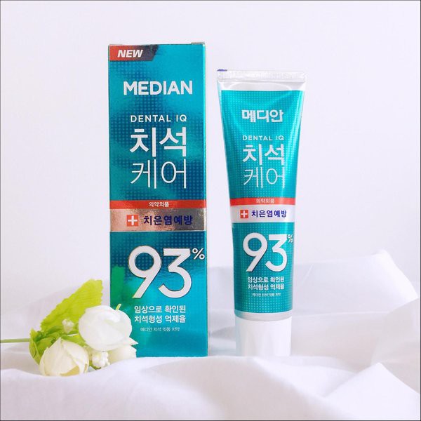 Kem đánh răng Median 93% Hàn Quốc 120gr - Trăng răng, ngăn ngừa mảng bám và viêm lợi, khử mùi hôi miệng