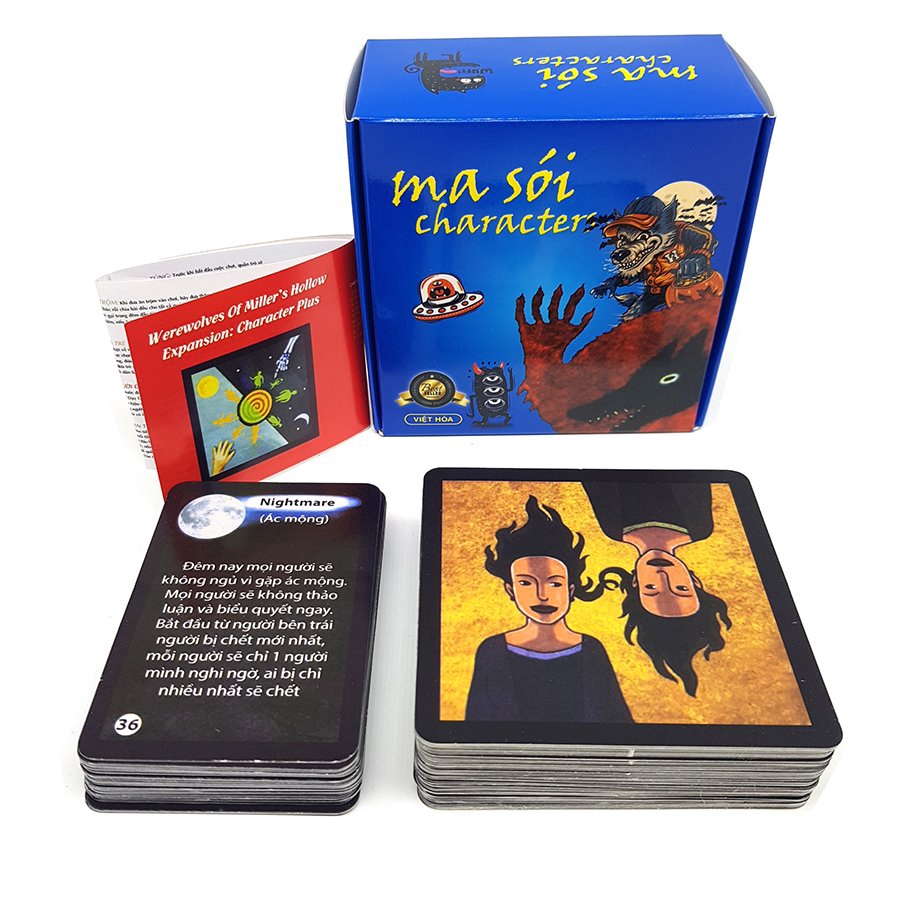 Bài Ma Sói Việt Hoá (New moon+Characters+Characters plus) Boardgame Màu Xanh