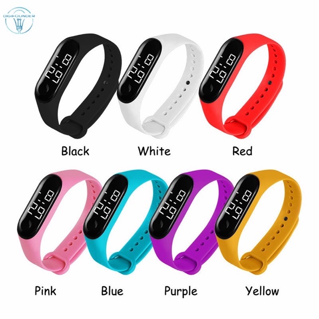 Đồng Hồ Cảm Ứng Điện Tử 7 Màu Sắc Tùy Chọn Chống Nước Cao Cấp