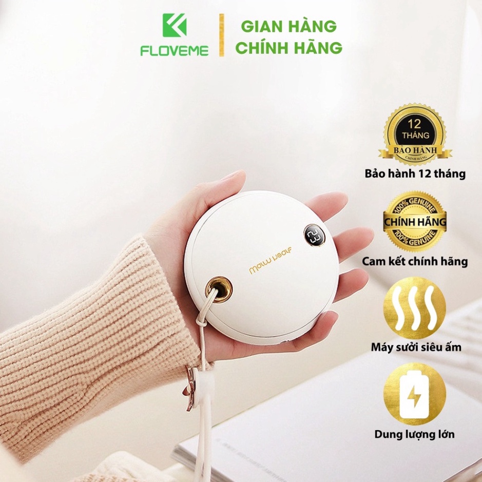 Máy sưởi tay Floveme - WH Kiêm sạc dự phòng dung lượng 5000mah, tỏa nhiệt lên tới 60 độ C, Hỗ trợ cổng sạc nhanh 2A