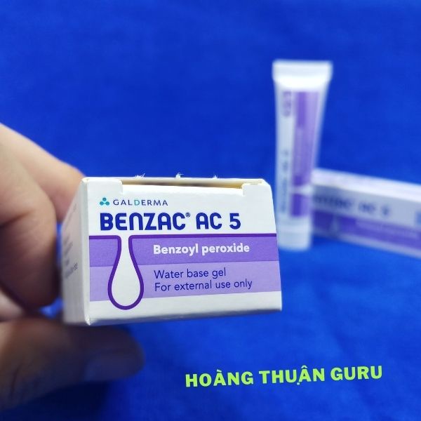 Benzac ac 5 % Galderma - benzoyl peroxide gel gốc nước ngừa mụn sưng đỏ tuýp 15g