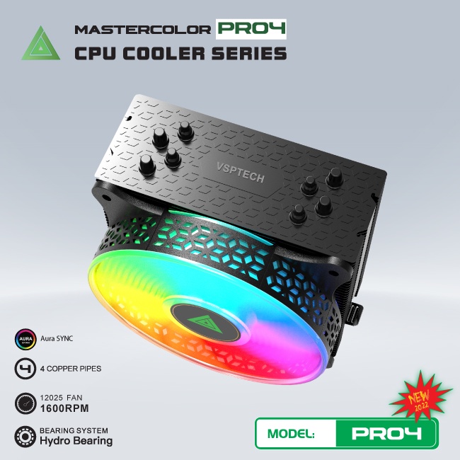 Tản nhiệt CPU VSPTECH PRO4 dành cho Socket AMD và Intel LGA 115X/LGA 1366/LGA 2011