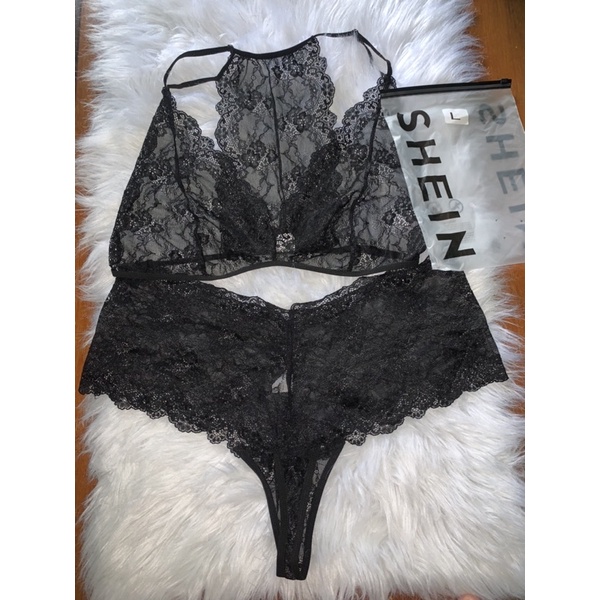 Set ren đen cổ yếm quần cạp cao lọt khe bigsize 🖤 | BigBuy360 - bigbuy360.vn