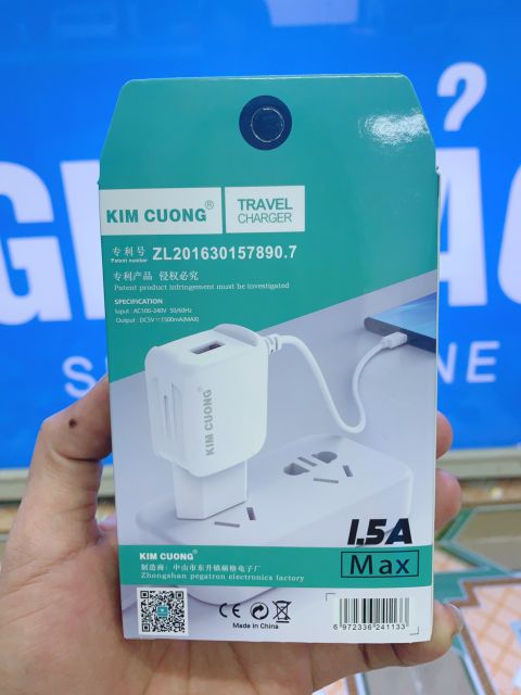 BỘ SẠC KIM CƯƠNG LIỀN DÂY 1.5A MAX