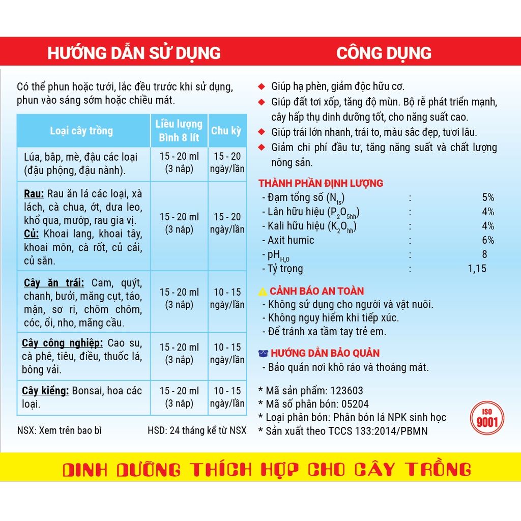 Phân bón lá Yogen β Kali Humate hạ phèn, giảm độc hữu cơ, tăng mùn, tơi xốp đất, phát triển rễ mạnh, lớn trái - 100ml