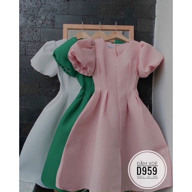 [ CHUBBY BIGSIZE ] ĐẦM XOÈ TAY PHỒNG VẢI POLY TỔ ONG TỪ 55-90Kg