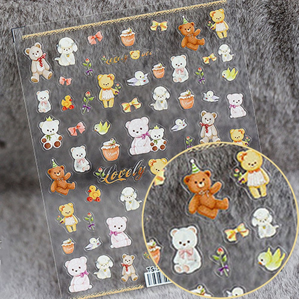 Nhãn Dán Trang Trí Móng Tay Nghệ Thuật Hình Động Vật 3d Đáng Yêu Diy