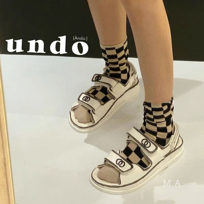 x Sandal Trắng 2p Quai Dán Đế Bằng Cn Dệt Mềm Êm Fullbox Bill Túi Cao Cấp