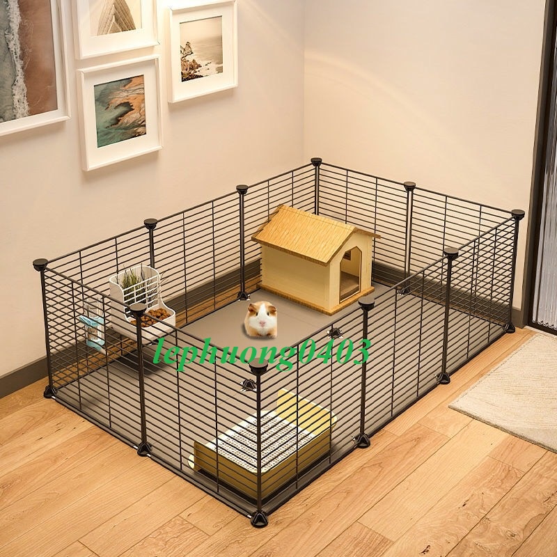 Combo Chuồng Quây Lưới Sắt Sơn Tĩnh Điện Dành Chó, Mèo Tiện Lợi