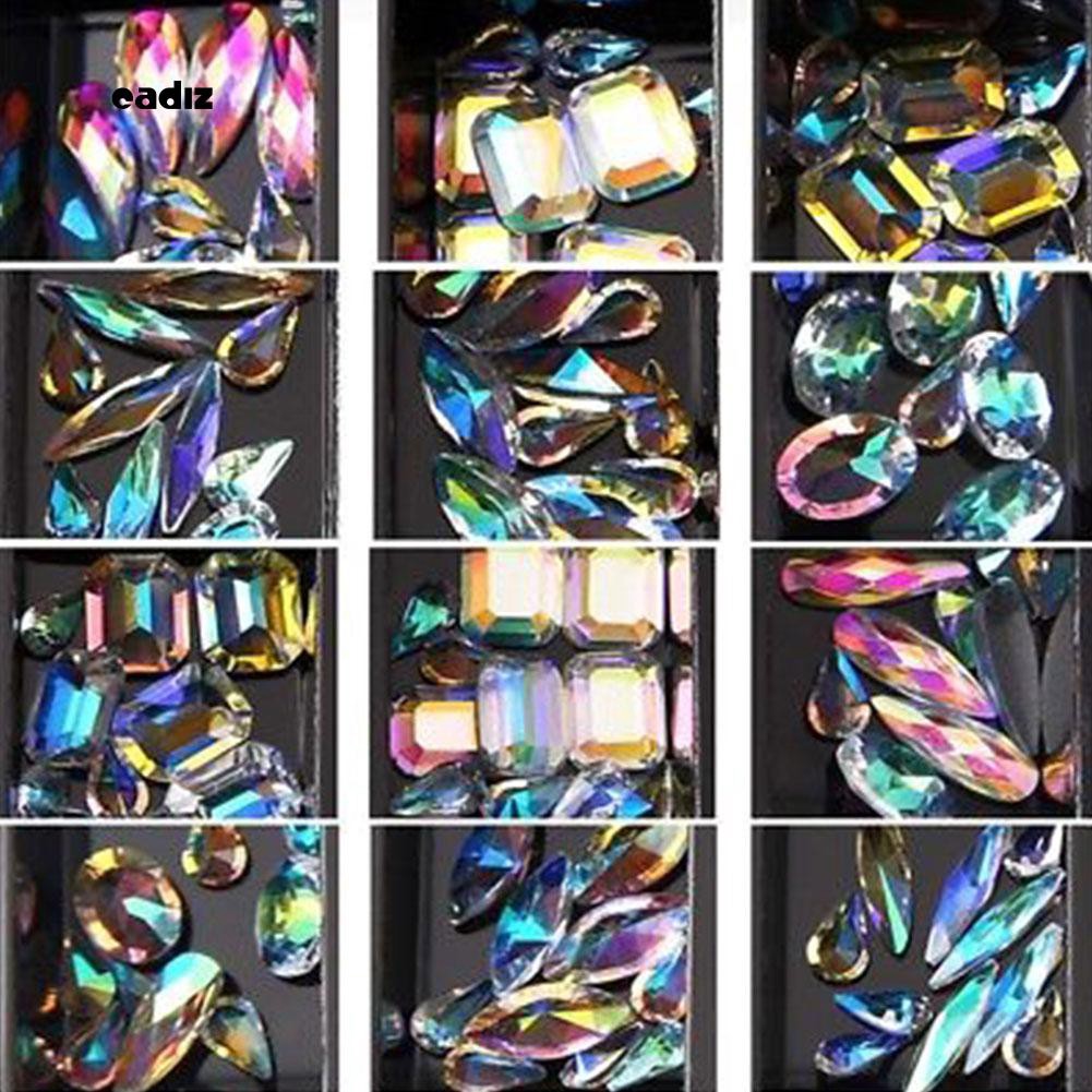 Set 12 hộp phụ kiện trang trí móng tay 3D làm móng nghệ thuật tiện dụng