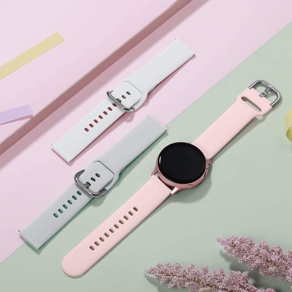 Dây Đeo Silicon Mềm 20mm Cho Đồng Hồ Thông Minh Samsung Galaxy Watch 42mm Active2 40/44mm Samsung S2 Classic