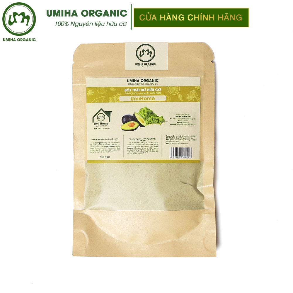 Bột Trái Bơ làm đẹp hữu cơ UMIHA nguyên chất 40G | Avocado Powder 100% Organic