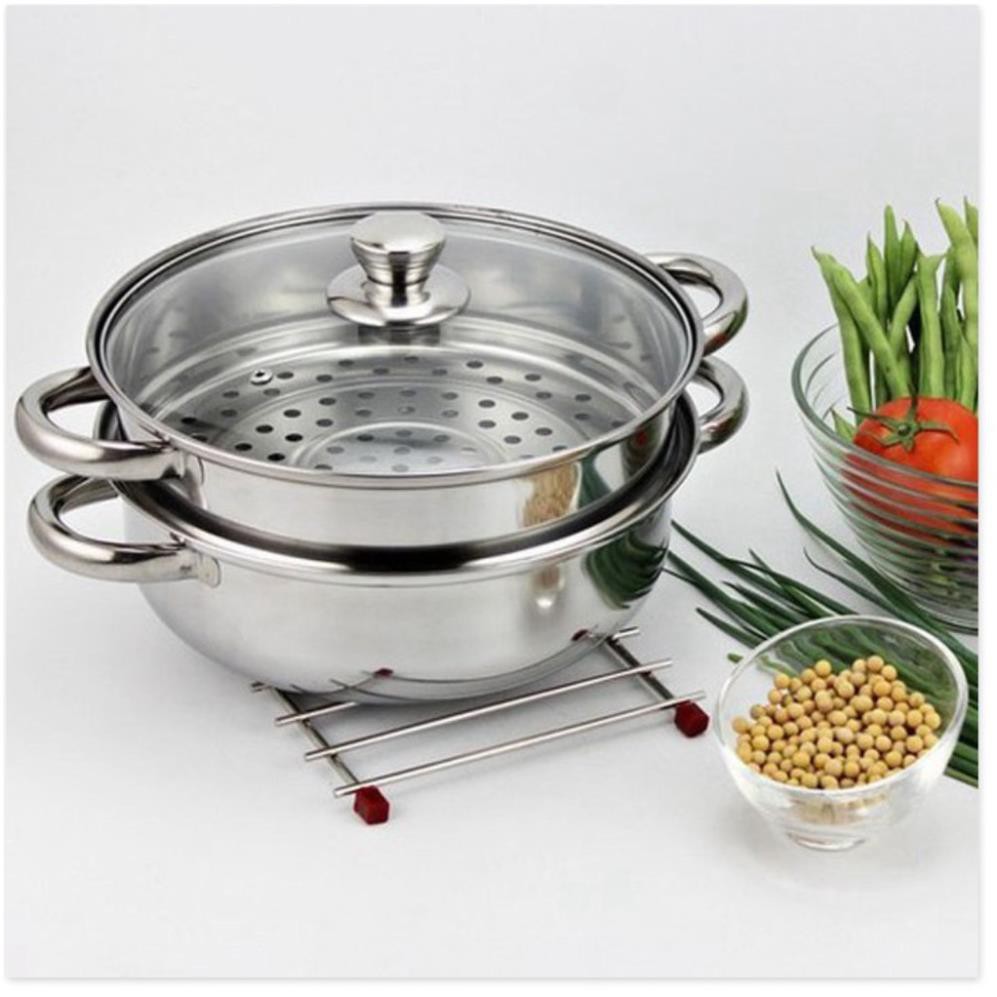 [Xả Kho]Nồi hấp inox 2 tầng POT size 28cm