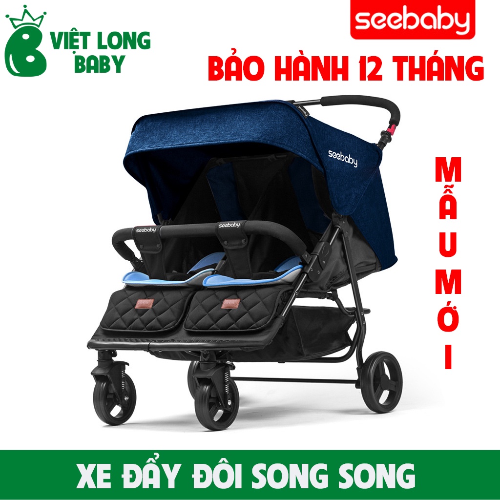 Xe đẩy đôi song song Seebaby T22 cao cấp, an toàn, tiện lợi