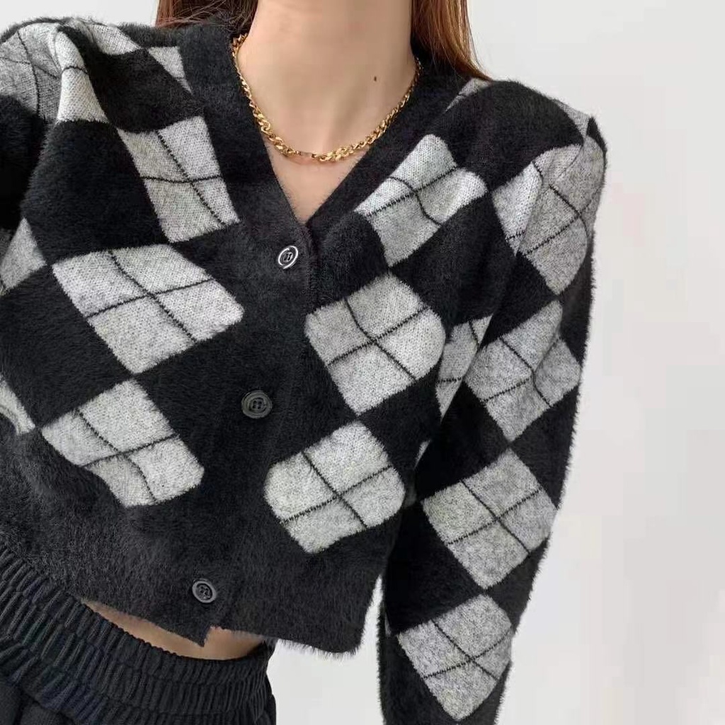 Áo Khoác Cardigan Dệt Kim Mềm Mại Dáng Ôm Phong Cách Retro Cho Nữ