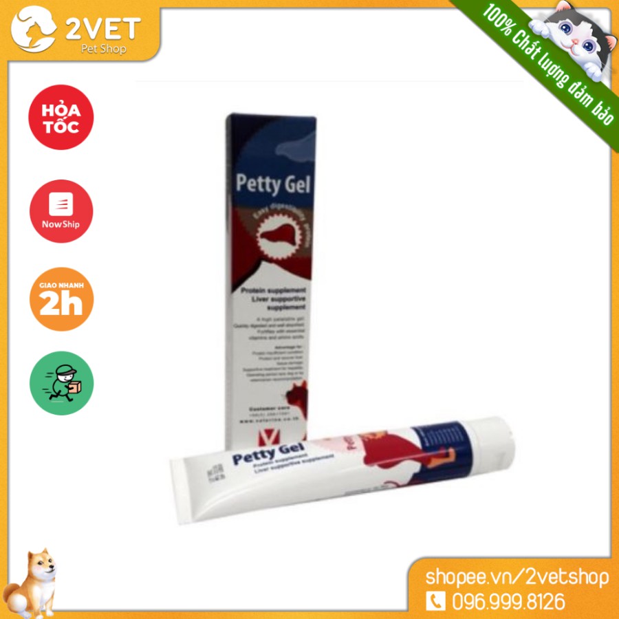 Gel Dinh Dưỡng Bổ Gan Cho Chó Mèo PETTY GEL - Tuýp 85G - Thức Ăn Dinh Dưỡng - Chăm Sóc Vật Nuôi