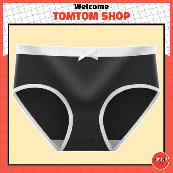 Quần Chíp Nữ Gân Tăm Cotton Đính Nơ Màu Trơn QL47