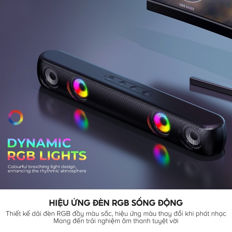 【Giao Hỏa Tốc】Loa Bluetooth HAVIT SK854BT, Công Suất 2*5W Mạnh Mẽ, Hiệu Ứng Đèn RGB, Thời Gian Nghe 7H - Chính Hãng