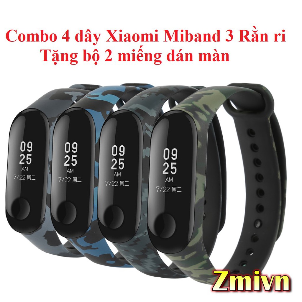 [Combo 3dây] Dây đeo thay thế Xiaomi Miband 3 Rằn Ri - Tặng kèm bộ 2 miếng dán