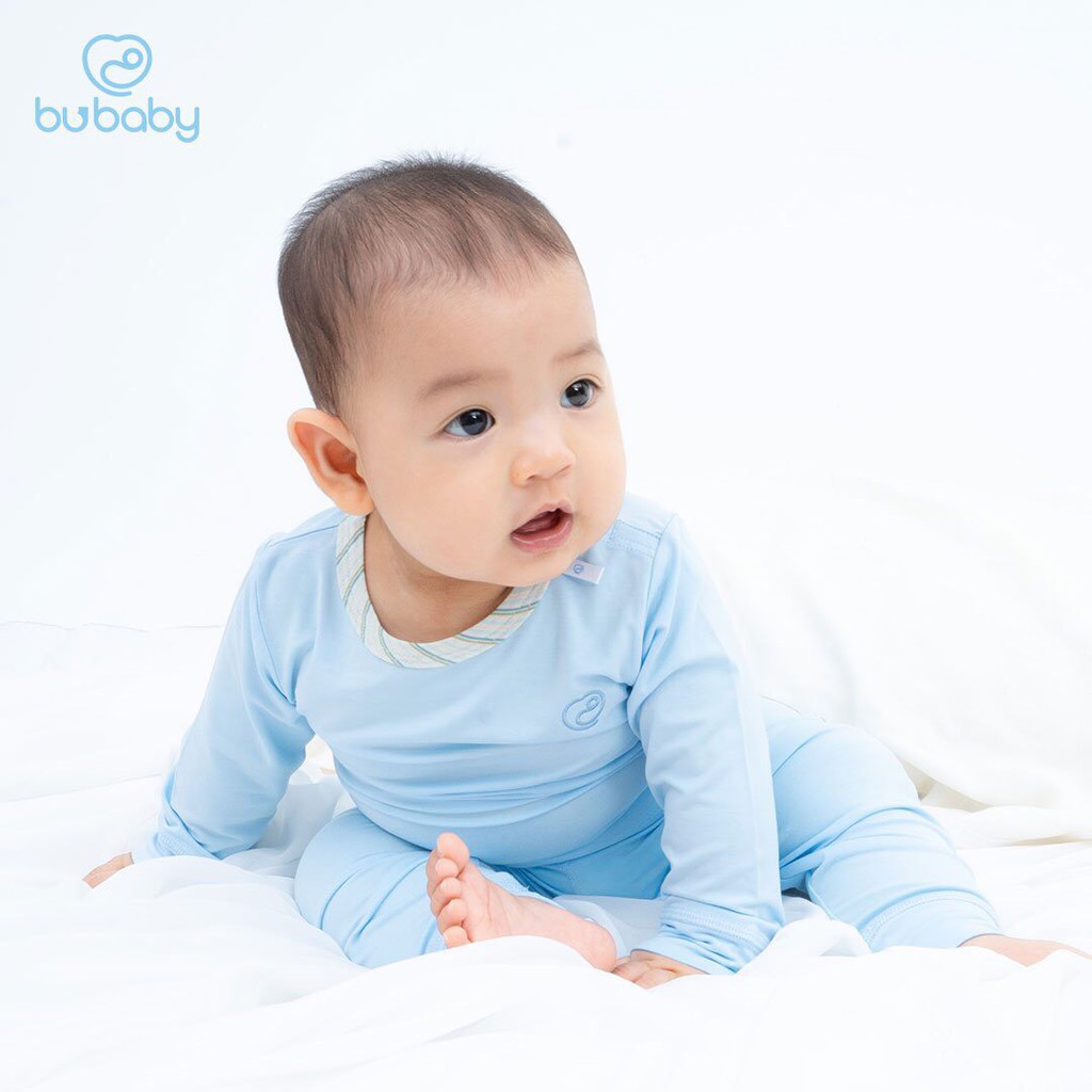 (8-17kg) Bộ áo quần dài chất sợi tre BU BABY khuy vai trẻ em