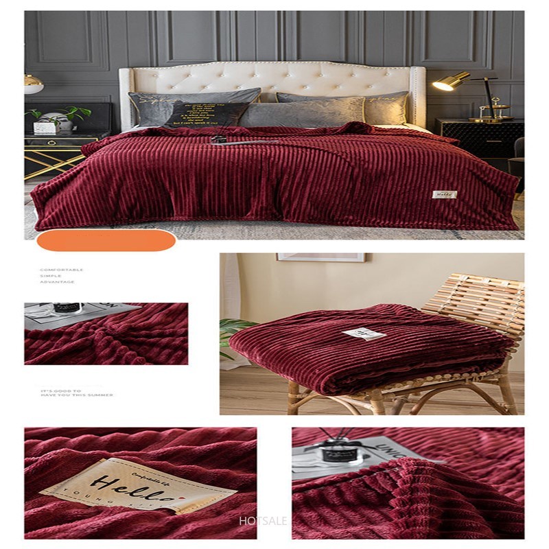 Chăn cotton phối lông cừu san hô mềm mại giữ ấm mùa đông