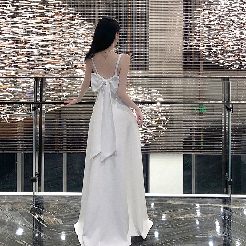 Đầm Dự Tiệc Màu Trắng Dáng Dài Sang Trọng Thanh Lịch Dành Cho Nữ