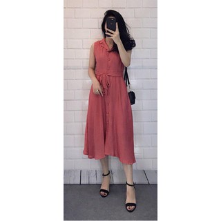 Đầm midi sát nách