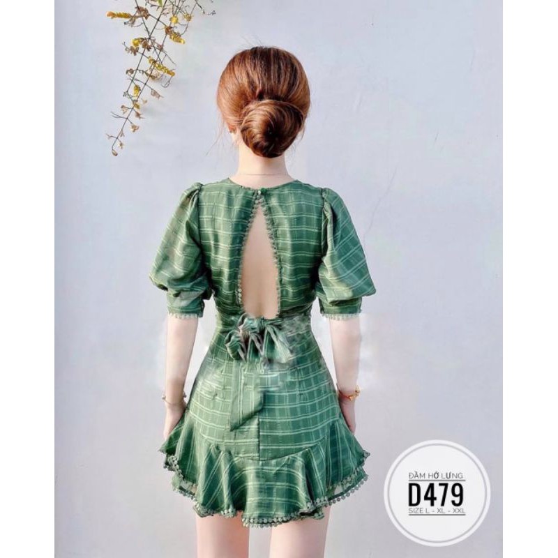 Đầm big size chất tằm sọc hở lưng từ 60kg-90kg