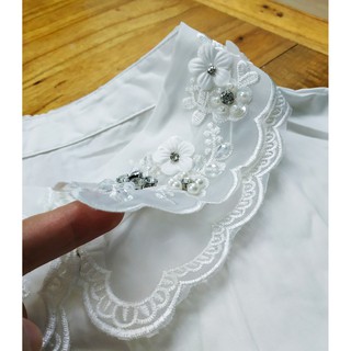 CỔ ÁO RỜI HOA VOAN 2 LỚP