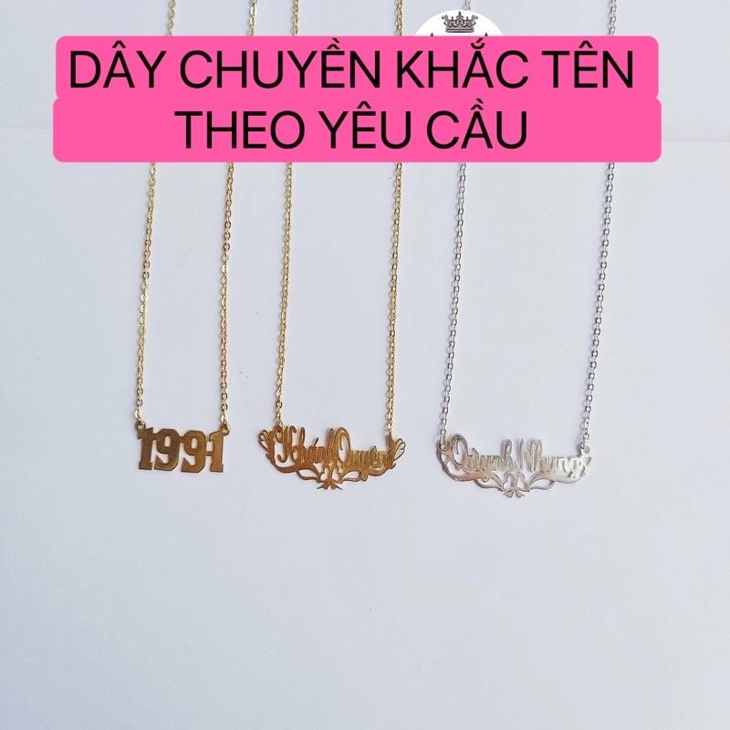 Dây chuyền khắc tên theo yêu cầu bạc ta DaLiA Jewelry dây chuyền bạc khắc chữ cho bé và người lớn vòng cổ đẹp bạc thật