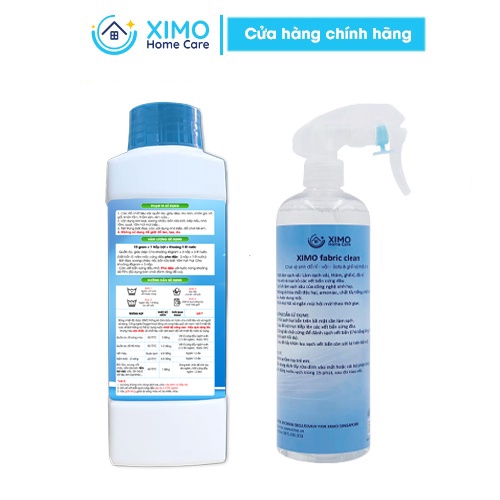 Combo 2 chai bột tẩy đa năng oxy clean ximo home và chai vệ sinh đồ nỉ vải cho sofa