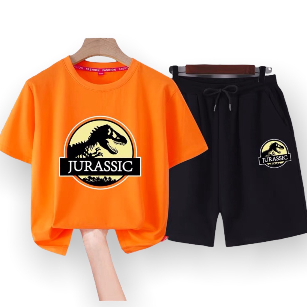 Bộ đồ bé trai Con Xinh cotton hình in Khủng long JURASIC,thời trang dành cho trẻ em từ 4 đến 10 tuổi
