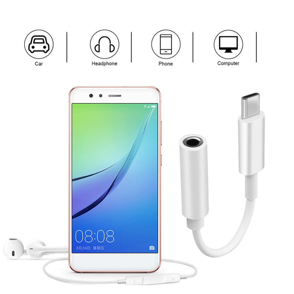 Cáp Chuyển Đổi Âm Thanh Đầu Cắm 3.5mm Cho Xiaomi Samsung Huawei P20 P30 Xiaomi