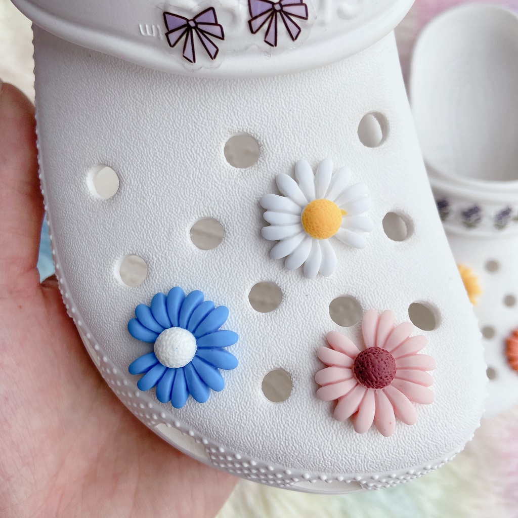 sticker dép crocsSet 6 Phụ Kiện Nút Giày Diy Chuyên Dụng#Daisy Nhỏ
