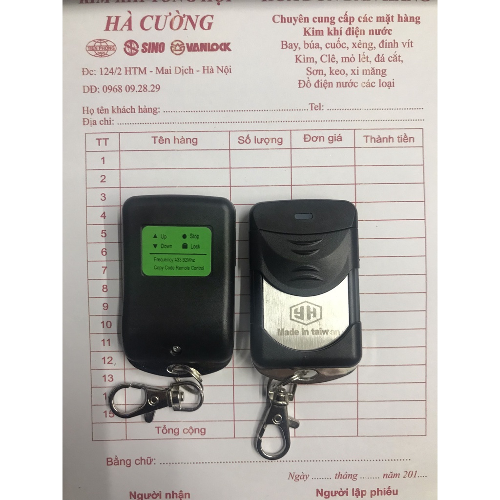 Điều khiển Remote cửa cuốn học mã cố định YH 433Hz và 315Hz