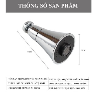 Đầu vòi nước tăng áp 360 độ