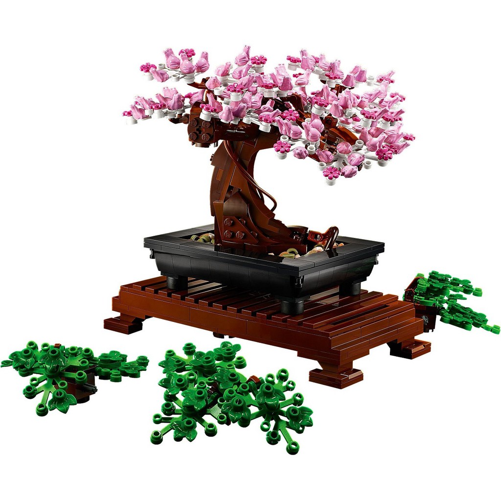Bộ xếp hình lego 10281,hoa bonsai Xếp Hình Chậu Cây Bonsai Phong Thủy 878 Mảnh