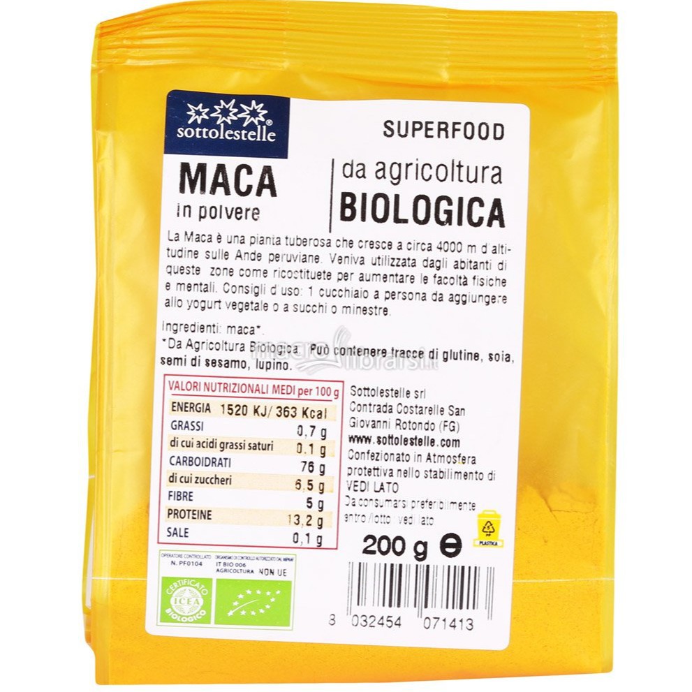 Bột Maca ( Nhân sâm Peru ) hữu cơ Sotto 200g Organic Maca Powder