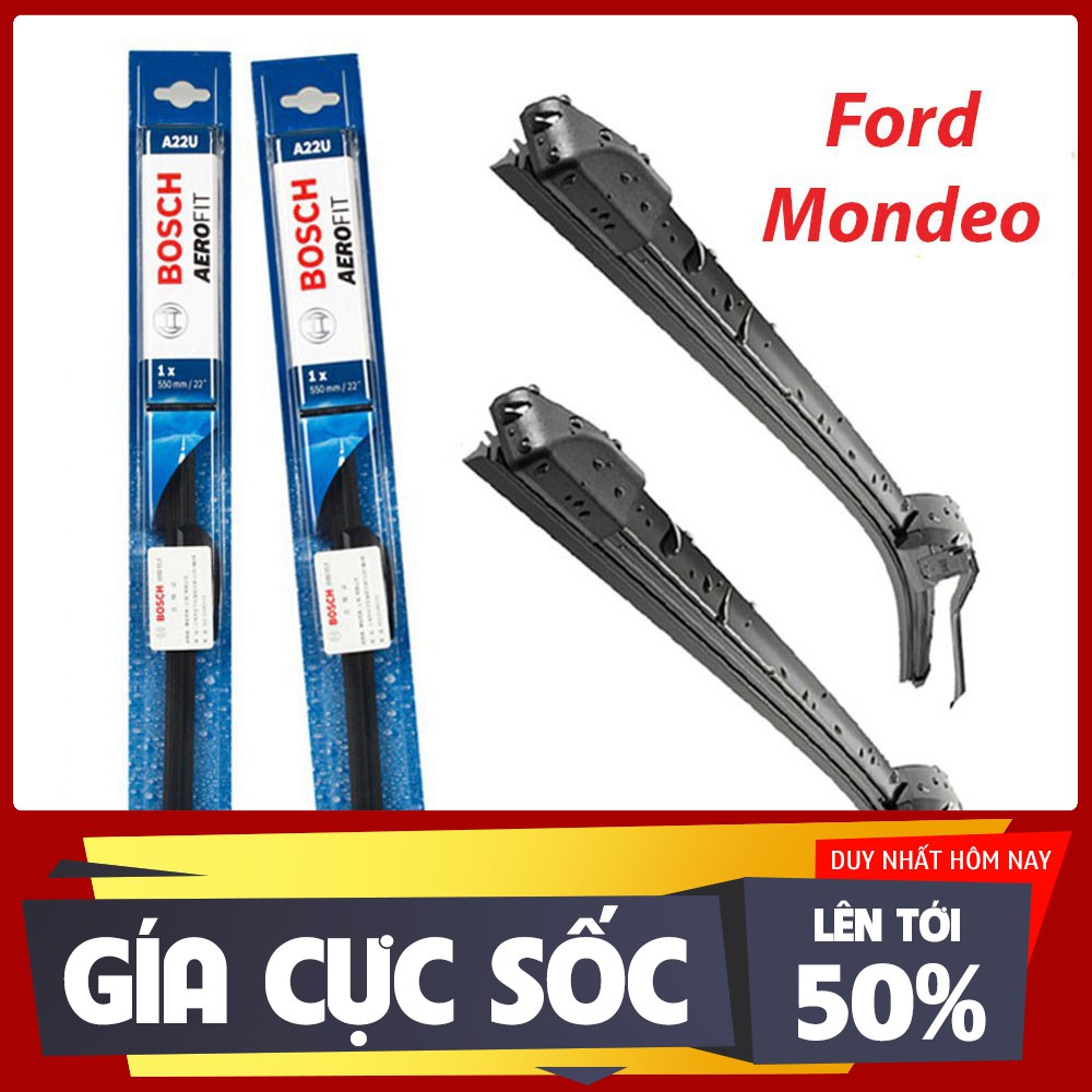 [GẠT MƯA Ô TÔ] Gạt mưa xe Ford Mondeo gạt mềm không xương chính hãng Bosch ( Giá 1 đôi )