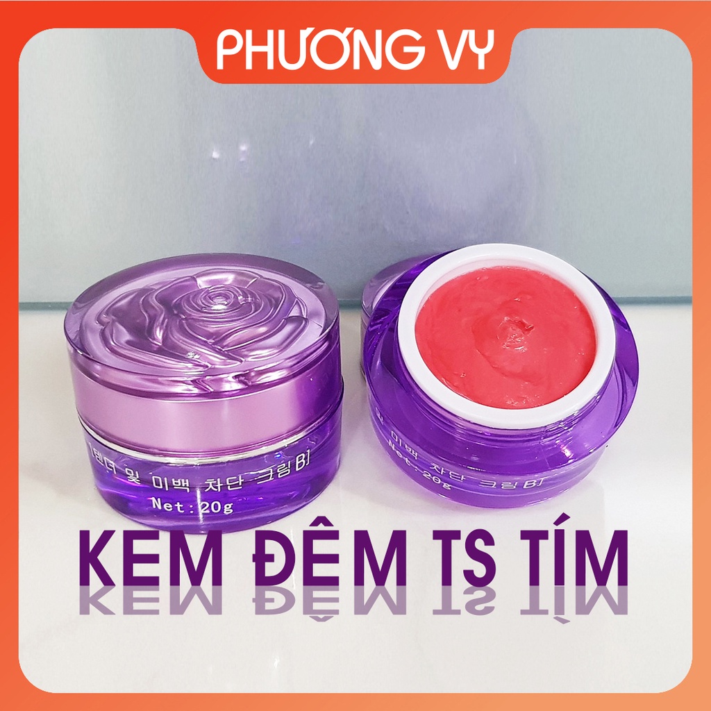 Kem đêm TS tím, mỹ phẩm giúp làm sạch nám tàn nhang và tái tạo da mới, kem nám Hàn Quốc, mỹ phẩm TS.
