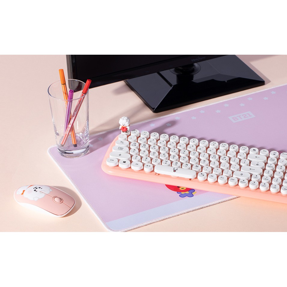 Bàn phím không dây thiết kế xinh xắn hình dáng retro BTS BT21