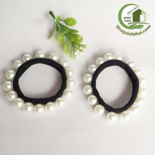 Dây thun cột tóc đính ngọc trai giả