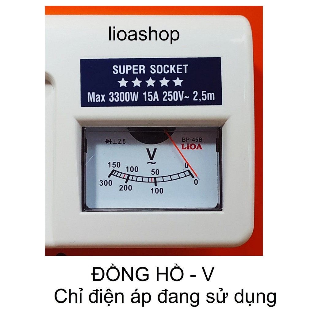 Ổ CẮM ĐIỆN LiOA 4 ĐA NĂNG  CÓ ĐỒNG HỒ  - PHICH CHÂU ÂU