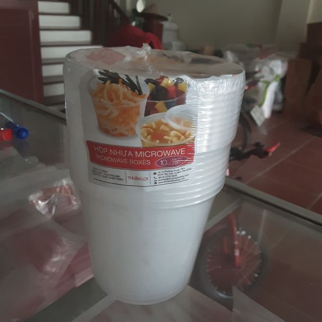 10 Hộp nhựa tròn Microware 700ml kèm nắp