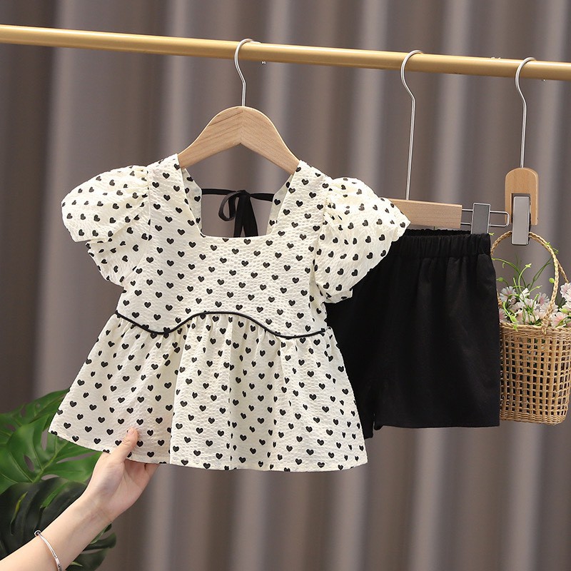 Bộ tim chất liệu đũi - bộ bé gái diện hè siêu dễ thương Size từ 8 - 25kg